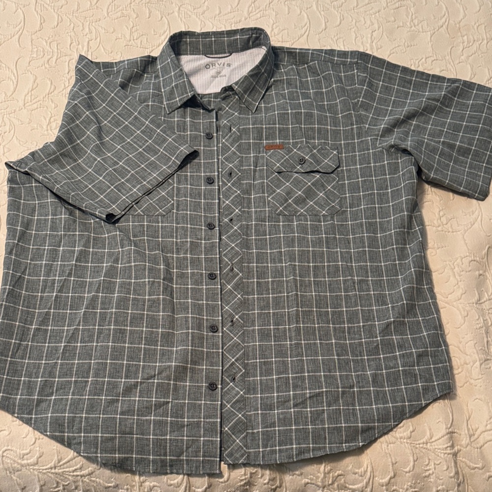 Orvis Black and White Plaid Men's Shirt